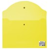 Папка-конверт с кнопкой МАЛОГО ФОРМАТА (240х190 мм), А5, прозрачная, желтая, 0,18 мм, BRAUBERG, 224028 - фото 2614895