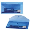 Папка-конверт с кнопкой МАЛОГО ФОРМАТА (250х135 мм), прозрачная, синяя, 0,18 мм, BRAUBERG, 224031 - фото 2615329