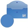 Папка-конверт с кнопкой МАЛОГО ФОРМАТА (250х135 мм), прозрачная, синяя, 0,18 мм, BRAUBERG, 224031 - фото 2615789