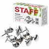 Кнопки канцелярские STAFF "Manager", металлические, никелированные, 10 мм, 50 шт., в картонной коробке, 225286 - фото 2615836