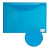 Папка-конверт с кнопкой БОЛЬШОГО ФОРМАТА (305х435 мм), А3, прозрачная, синяя, 0,18 мм, BRAUBERG, 224034 - фото 2616063