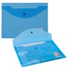Папка-конверт с кнопкой МАЛОГО ФОРМАТА (240х190 мм), А5, прозрачная, синяя, 0,18 мм, BRAUBERG, 224027 - фото 2616218