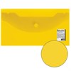 Папка-конверт с кнопкой МАЛОГО ФОРМАТА (250х135 мм), прозрачная, желтая, 0,18 мм, BRAUBERG, 224032 - фото 2616221