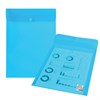 Папка-конверт с кнопкой BRAUBERG, вертикальная, А4, до 100 листов, прозрачная, синяя, 0,15 мм, 224977 - фото 2616610