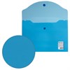 Папка-конверт с кнопкой МАЛОГО ФОРМАТА (240х190 мм), А5, прозрачная, синяя, 0,18 мм, BRAUBERG, 224027 - фото 2616749