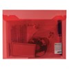 Папка-конверт с кнопкой МАЛОГО ФОРМАТА (240х190 мм), А5, прозрачная, красная, 0,18 мм, BRAUBERG, 224026 - фото 2616899