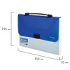 Папка-портфель пластиковая BRAUBERG INCOME А4 (350х235х35 мм), 1 отделение, фактура диагональ, белая/синяя, 224150 - фото 2616946