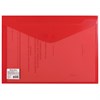 Папка-конверт с кнопкой BRAUBERG, А4, до 100 листов, прозрачная, красная, СВЕРХПРОЧНАЯ 0,18 мм, 224812 - фото 2617075