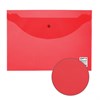 Папка-конверт с кнопкой STAFF, А4, до 100 листов, прозрачная, красная, 0,12 мм, 225172 - фото 2617108