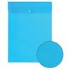 Папка-конверт с кнопкой BRAUBERG, вертикальная, А4, до 100 листов, прозрачная, синяя, 0,15 мм, 224977 - фото 2617134