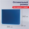 Папка на молнии пластиковая BRAUBERG "Contract", А4, 335х242 мм, внутренний карман, синяя, 225161 - фото 2617428