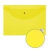 Папка-конверт с кнопкой STAFF, А4, до 100 листов, прозрачная, желтая, 0,12 мм, 226031 - фото 2617935