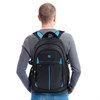 Рюкзак BRAUBERG TITANIUM универсальный, 3 отделения, черный, синие вставки, 45х28х18 см, 224734 - фото 2618137