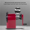 Точилка механическая BRAUBERG "JET", металлический механизм, черный/бордовый, 222517 - фото 2618397