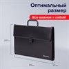 Папка-портфель пластиковая BRAUBERG ПРЕЗИДЕНТ А4 (390х260х40 мм), 3 отделения, черная, РОССИЯ, 226022 - фото 2620244