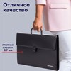 Папка-портфель пластиковая BRAUBERG ПРЕЗИДЕНТ А4 (390х260х40 мм), 3 отделения, черная, РОССИЯ, 226022 - фото 2620426