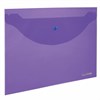 Папка-конверт с кнопкой ЮНЛАНДИЯ, А4, до 100 листов, прозрачная, фиолетовая, 0,18 мм, 228669 - фото 2621273