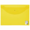 Папка-конверт с кнопкой BRAUBERG, А4, до 100 листов, прозрачная, желтая, 0,15 мм, 228670 - фото 2621647