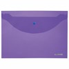 Папка-конверт с кнопкой ЮНЛАНДИЯ, А4, до 100 листов, прозрачная, фиолетовая, 0,18 мм, 228669 - фото 2621797