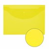 Папка-конверт с кнопкой ЮНЛАНДИЯ, А4, до 100 листов, прозрачная, желтая, 0,18 мм, 228668 - фото 2623976