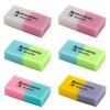 Набор ластиков BRAUBERG "Pastel Mix", 6 шт., цвета ассорти, 44х21х10 мм, экологичный ПВХ, 229597 - фото 2626034