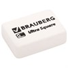 Ластики BRAUBERG "Ultra Square" 6 шт., размер ластика 29х18х8 мм, белые, натуральный каучук, 229603 - фото 2626590