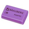 Ластик BRAUBERG "Pastel", 37х24х11мм, ассорти пастельных цветов, экологичный ПВХ, 229582 - фото 2627122