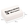 Ластики BRAUBERG "Ultra Square" 6 шт., размер ластика 29х18х8 мм, белые, натуральный каучук, 229603 - фото 2627473