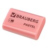 Ластик BRAUBERG "Pastel", 37х24х11мм, ассорти пастельных цветов, экологичный ПВХ, 229582 - фото 2627883