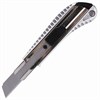 Нож канцелярский 18 мм BRAUBERG "Metallic", металлический корпус (рифленый), автофиксатор, блистер, 235401 - фото 2628642
