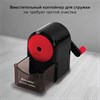 Точилка механическая BRAUBERG "ULTRA", для чернографитных и цветных карандашей, крепление к столу, корпус черный с красным, 228626 - фото 2629463