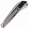 Нож канцелярский 18 мм BRAUBERG "Metallic", металлический корпус (рифленый), автофиксатор, блистер, 235401 - фото 2629992