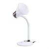 Настольная лампа-светильник SONNEN OU-607, на подставке, цоколь Е27, белый/коричневый, 236680 - фото 2631602