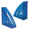 Лоток вертикальный для бумаг BRAUBERG "Office style", 245х90х285 мм, тонированный синий, 237282 - фото 2633031
