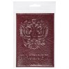 Обложка для паспорта натуральная кожа "Virginia", "Герб", темно-бордовая, BRAUBERG, 237199 - фото 2635627