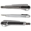 Нож универсальный 9 мм BRAUBERG "Metallic", металлический корпус (рифленый), автофиксатор, блистер, 236971 - фото 2635934
