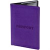Обложка для паспорта, мягкий полиуретан, "PASSPORT", фиолетовая, STAFF, 237608 - фото 2637282