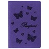 Обложка для паспорта STAFF, бархатный полиуретан, "Бабочки", фиолетовая, 237618 - фото 2637548