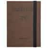 Обложка для паспорта с карманами и резинкой, мягкая экокожа, "PASSPORT", коричневая, BRAUBERG, 238204 - фото 2638097