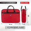 Сумка-портфель BRAUBERG с отделением для ноутбука 15,6", "Dialog", 3 кармана, красная, 40х30х7 см, 240462 - фото 2638458
