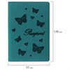 Обложка для паспорта STAFF, бархатный полиуретан, "Бабочки", мятно-бирюзовая, 237617 - фото 2639334