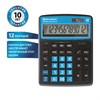Калькулятор настольный BRAUBERG EXTRA COLOR-12-BKBU (206x155 мм), 12 разрядов, двойное питание, ЧЕРНО-ГОЛУБОЙ, 250476 - фото 2639505