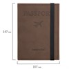 Обложка для паспорта с карманами и резинкой, мягкая экокожа, "PASSPORT", коричневая, BRAUBERG, 238204 - фото 2639536