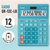 Калькулятор настольный CASIO GR-12С-LB (210х155 мм), 12 разрядов, двойное питание, ГОЛУБОЙ, GR-12C-LB-W-EP - фото 2639815