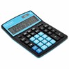 Калькулятор настольный BRAUBERG EXTRA COLOR-12-BKBU (206x155 мм), 12 разрядов, двойное питание, ЧЕРНО-ГОЛУБОЙ, 250476 - фото 2641097