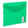 Папка-конверт с кнопкой МАЛОГО ФОРМАТА (240х190 мм), А5, прозрачная, зеленая, 0,15 мм, STAFF, 270464 - фото 2641284