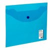Папка-конверт с кнопкой МАЛОГО ФОРМАТА (240х190 мм), А5, прозрачная, синяя, 0,15 мм, STAFF, 270466 - фото 2641305
