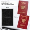 Обложка для паспорта натуральная кожа пулап, "Passport", кожаные карманы, черная, BRAUBERG, 238198 - фото 2641528