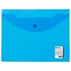 Папка-конверт с кнопкой МАЛОГО ФОРМАТА (240х190 мм), А5, прозрачная, синяя, 0,15 мм, STAFF, 270466 - фото 2641681
