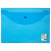 Папка-конверт с кнопкой STAFF, А4, до 100 листов, прозрачная, синяя, 0,15 мм, 270470 - фото 2641933